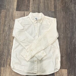 Old Navy Cream White Casual Button-Down Shirt
